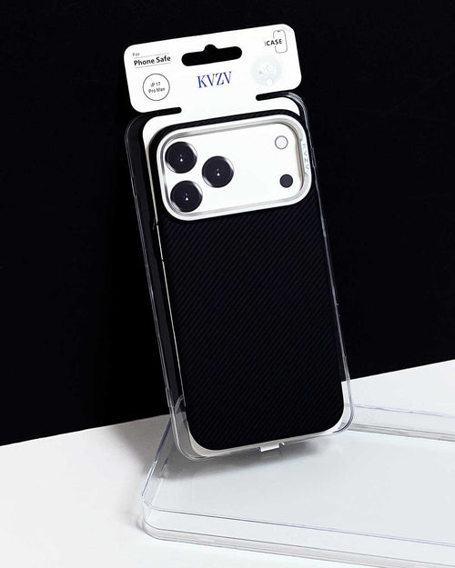 TecHub KVZV Twill Series MagSafe case for iPhone 17 Pro, showcasing durable twill fabric and precise cutouts.