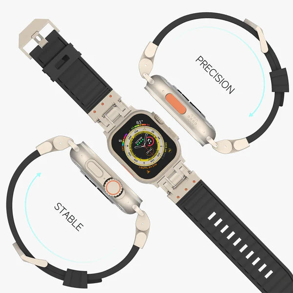 Rugged Silicone Sports Band for Apple Watch 42/44/45/46/49 mm - Starlight
