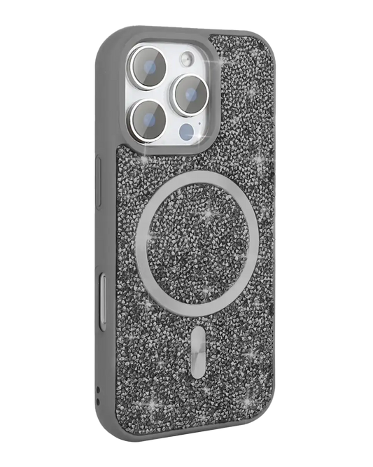TecHub Swarovski luxury bling glitter diamond MagSafe case for iPhone 14 Pro Max, featuring shiny embellishments and secure magnetic attachment.
