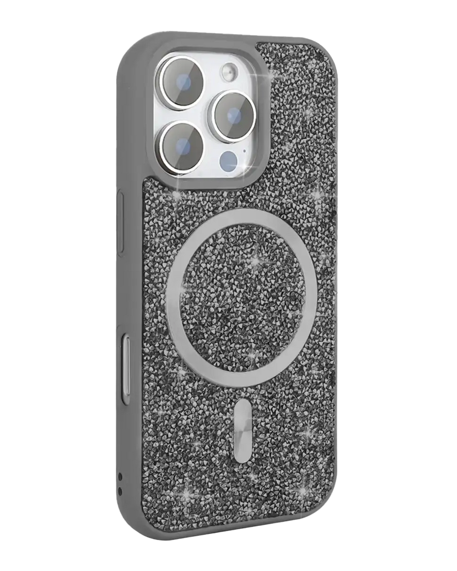 TecHub Swarovski luxury bling glitter diamond MagSafe case for iPhone 14 Pro Max, featuring shiny embellishments and secure magnetic attachment.