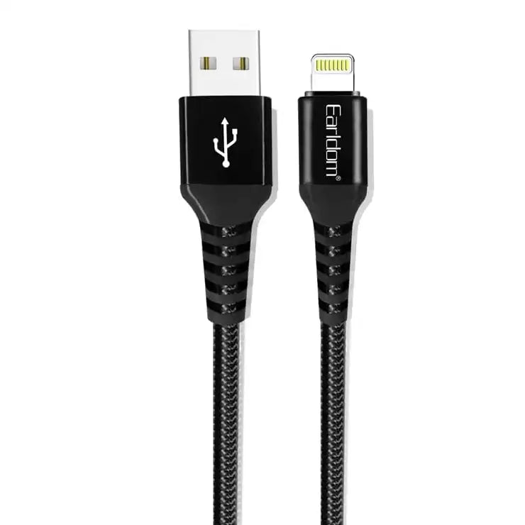 Earldom EC-121i Lightning Fast Charger Data Cable - Black - TecHub