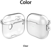 Clear TecHub Araree Hard PC case for AirPods 3, protective cover with precise cutouts for charging port and buttons.