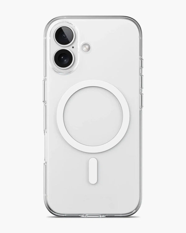 Transparent magnetic MagSafe case for iPhone 17 by TecHub, showcasing clear design and magnetic attachment feature.