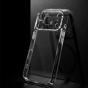 Clear TecHub Tadamall TPU+PC case for iPhone 17/18 Pro, showing slim, transparent protective phone cover with precise cutouts.