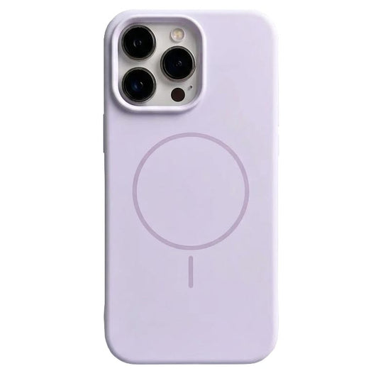 TecHub Magnetic Liquid Silicone Case for iPhone 15 Pro Max showing smooth black silicone exterior with magnetic edges for secure fit.