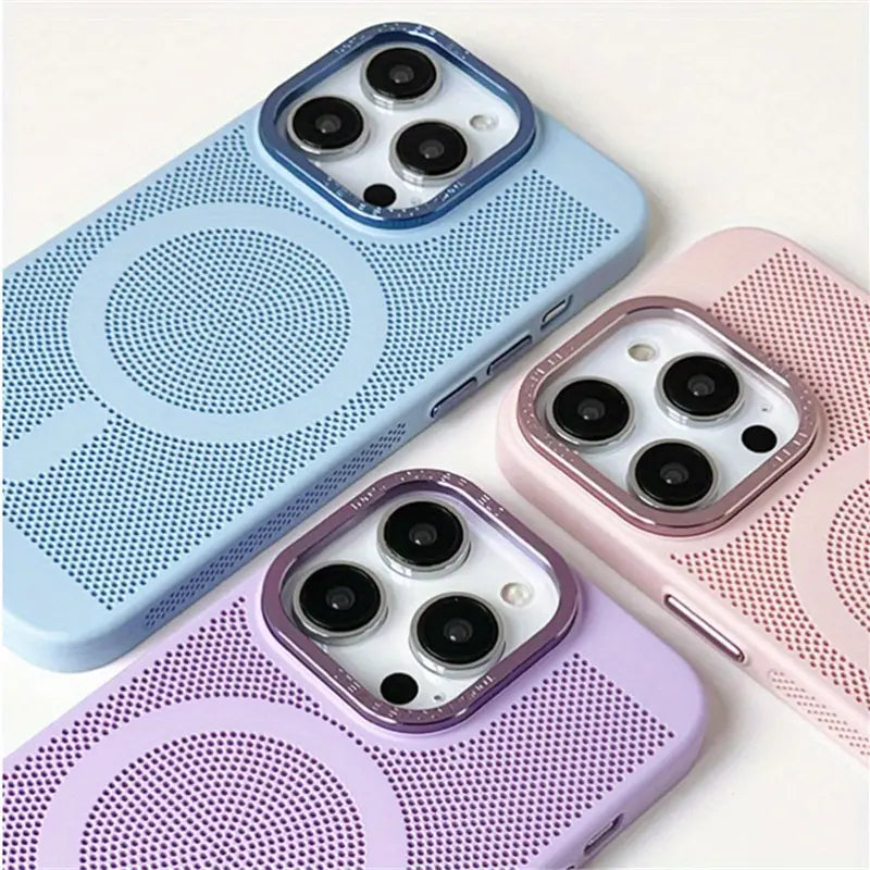 Magnetic Shockproof Grid Breathable for iPhone 14 Pro Max - TecHub