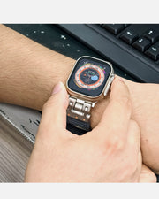 TecHub rugged silicone sports band for Apple Watch 42-49mm in starlight color, shown with the watch case.