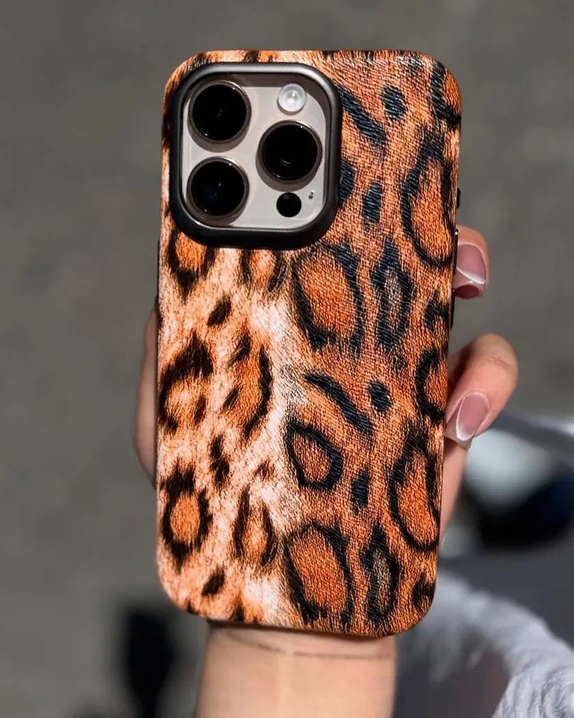Leopard Print Phone Case Trendy Fashion - Brown