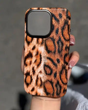 Leopard print phone case by TecHub featuring trendy brown animal pattern on a sleek protective case.