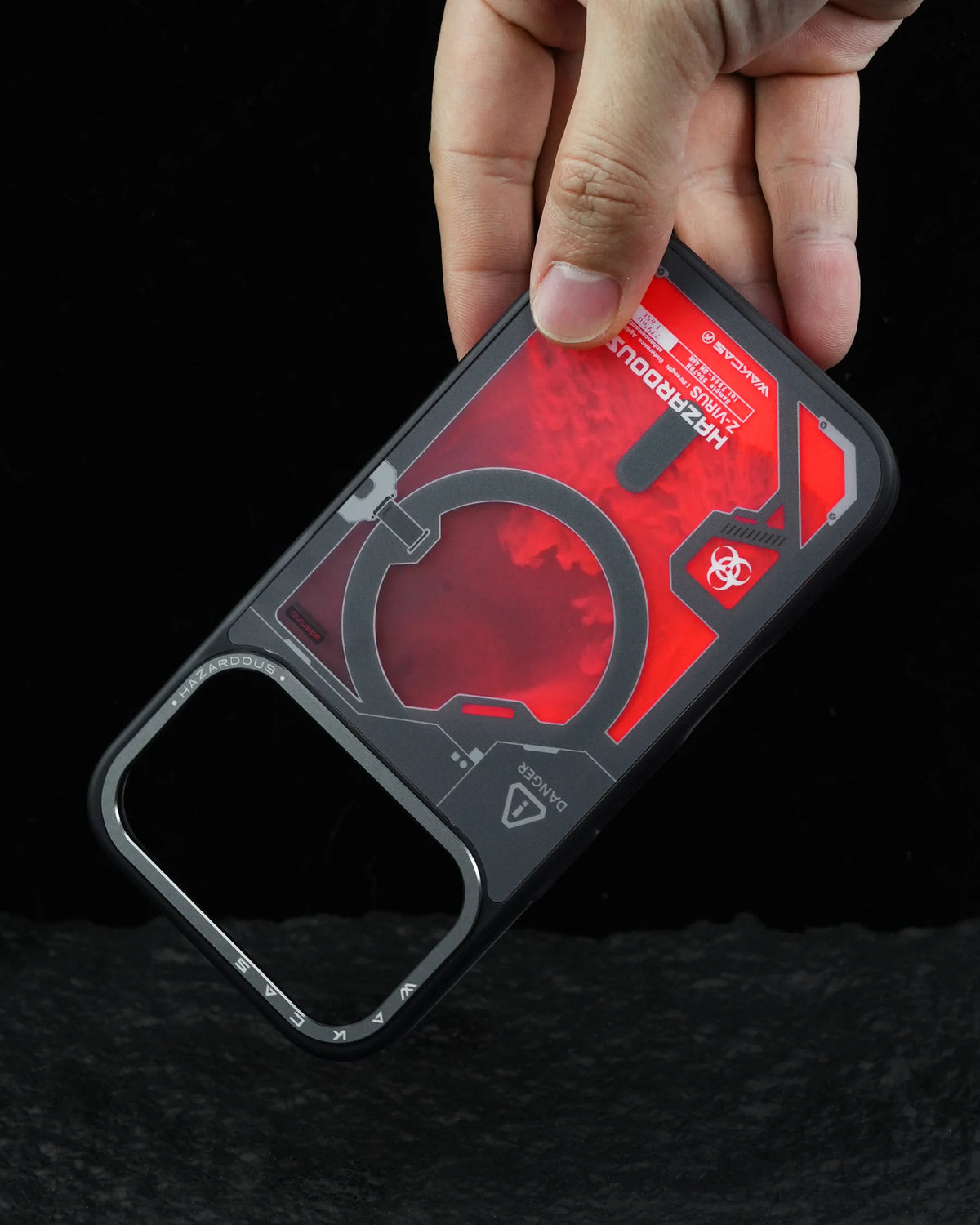 TecHub WAKCAS Glitter Liquid Sand iPhone 17 Pro Max case with shimmering, textured design and clear protective cover.
