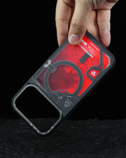 TecHub WAKCAS Glitter Liquid Sand iPhone 17 Pro Max case with shimmering, textured design and clear protective cover.