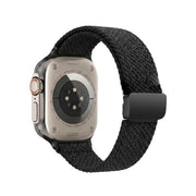 TecHub nylon stretchy watch band for Apple Watch 42-49mm, shown in black with adjustable strap and secure clasp.