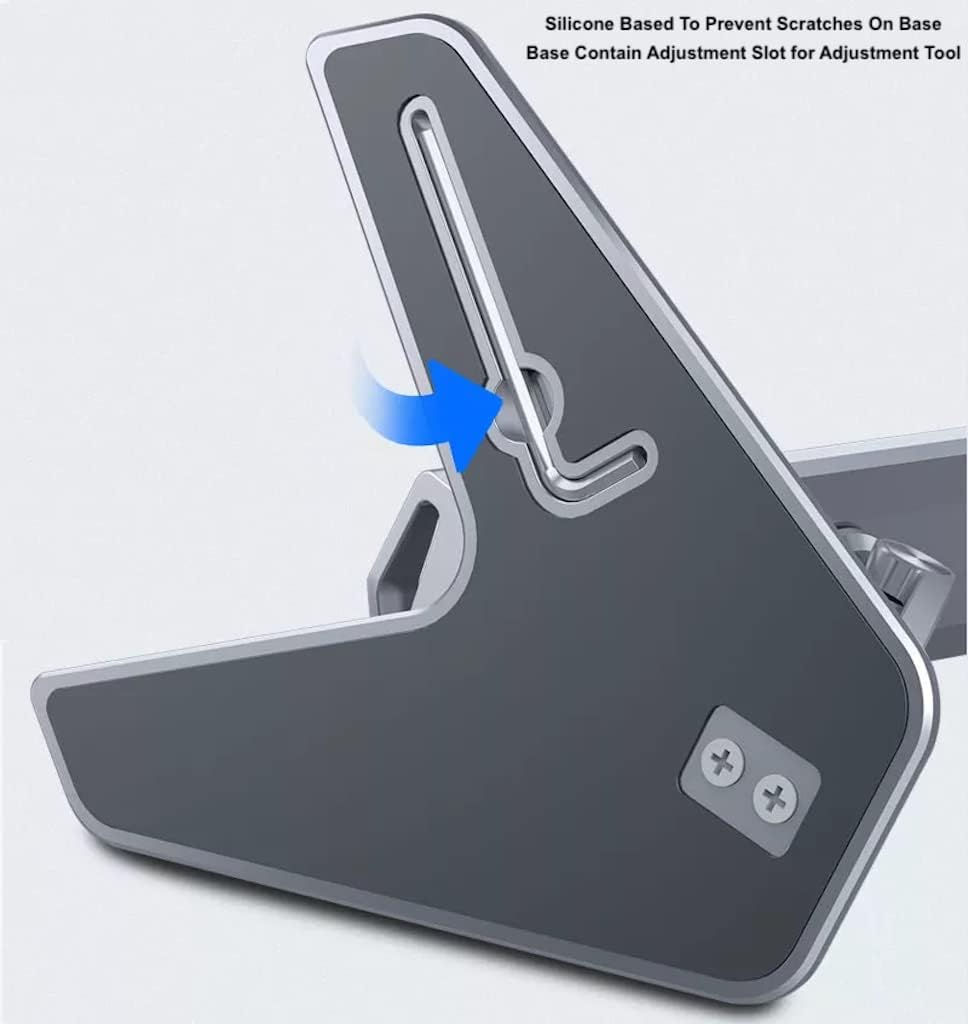 Boneruy Foldable 360 Rotating Adjustable Aluminum Mobile Phone Tablet Stand Holder - Grey - TecHub