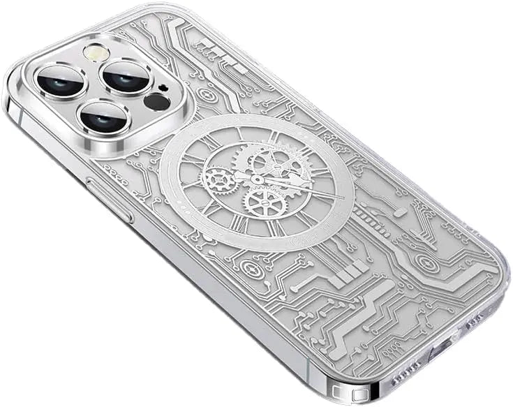 CaseWorld Magnetic Clear Circuit Mechanical Style for iPhone 15 Pro - TecHub