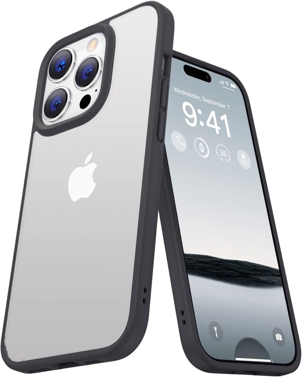 Shockproof PC Soft Silicone [Anti-Yellowing] TPU Bumper Protective Cover for iPhone 15