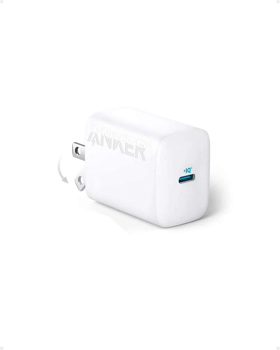 Anker 30W USB-C Charger, Anker 312 Charger with Compact & Foldable Design - White