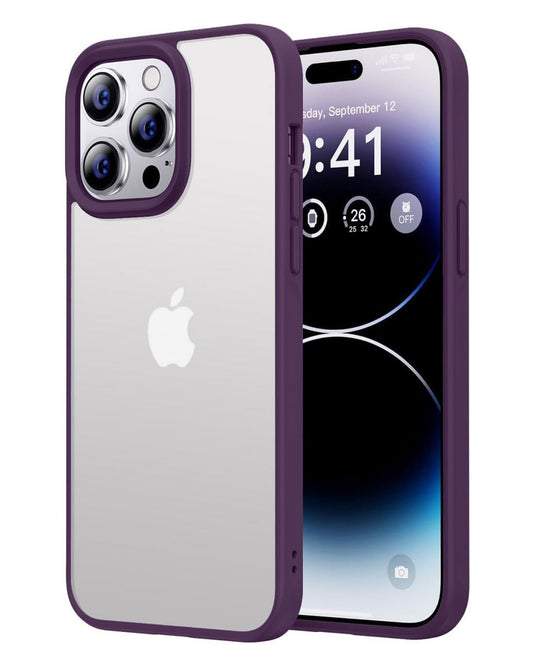 Shockproof PC Soft Silicone [Anti-Yellowing] TPU Bumper Protective Cover for iPhone 15 Pro