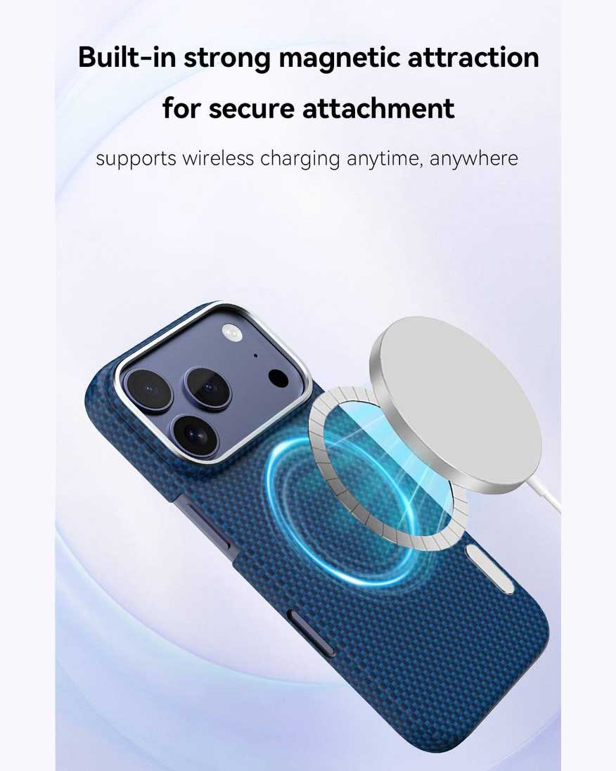 Lanex Ultra-slim Diamond Cut Carbon Fiber Case for iPhone 17 Pro Max - Black