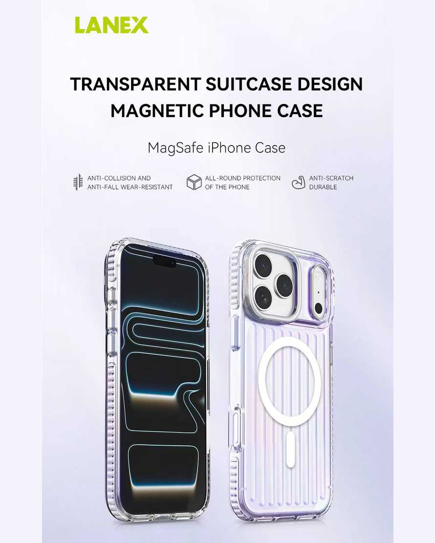 Lanex Striped Gredient Suitcase Magnetic Case for iPhone 17 Pro Max - TecHub
