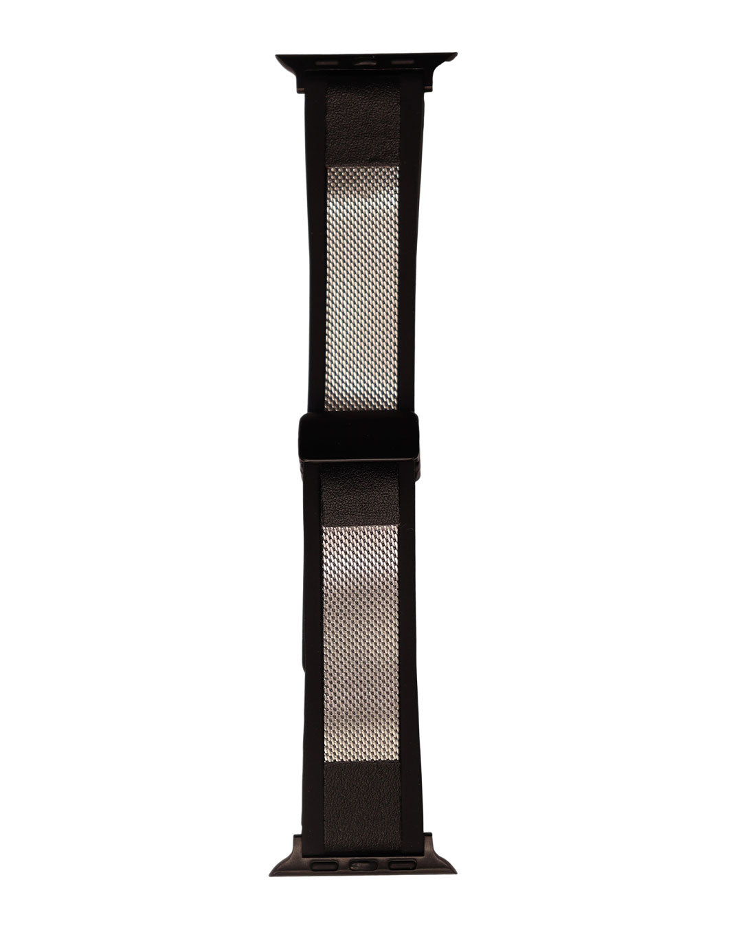 Sport Silicone Strap with Metal and Leather Texture for for Apple Watch 42/44/45/46/49 mm