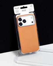TecHub KVZV Twill Series MagSafe case for iPhone 17 Pro, showing the textured twill fabric design and precise camera cutout.