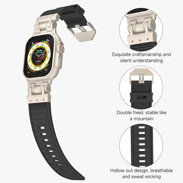 Rugged Silicone Sports Band for Apple Watch 42/44/45/46/49 mm - Starlight