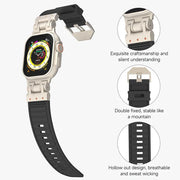 TecHub rugged silicone sports band for Apple Watch 42-49mm in starlight color, designed as a durable watch case accessory
