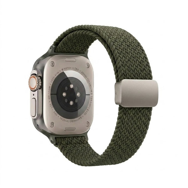 TecHub nylon stretchy watch band for Apple Watch 42mm to 49mm, showing a comfortable, flexible strap with a secure clasp.