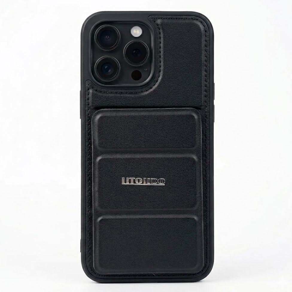 Leather MagSafe stand case for iPhone 15 Pro Max, shockproof design with built-in stand, by My Store.