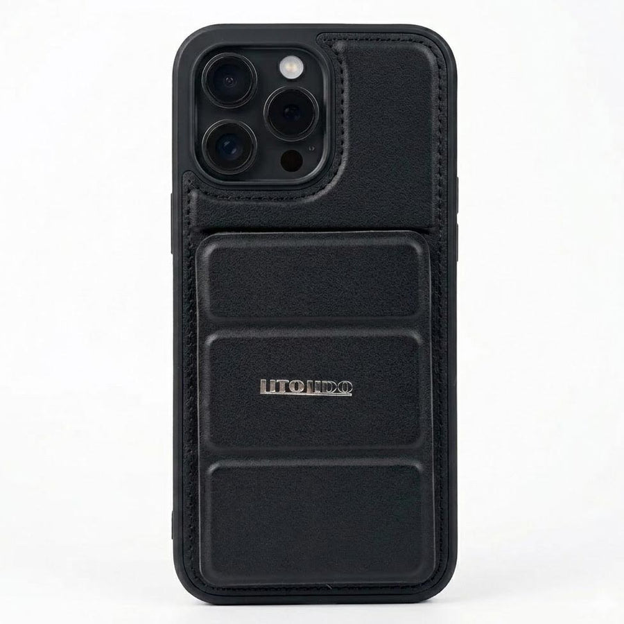 Leather MagSafe stand case for iPhone 15 Pro Max, shockproof design with built-in stand, by My Store.