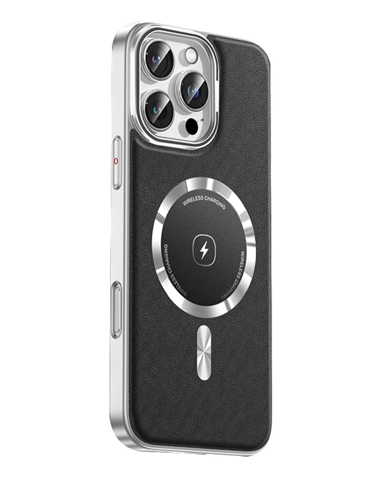 Leather MagSafe Case with Camera Protection Kickstand for iPhone 14 Pro Max - Black