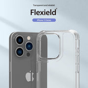 Clear Araree AR-IP15OPR Flexield iPhone 15 Pro case by TecHub showing the slim, transparent protective design with precise cutouts.