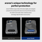 Clear Araree AR-IP15OPR Flexield case for iPhone 15 Pro by TecHub, showing the slim, transparent protective cover.