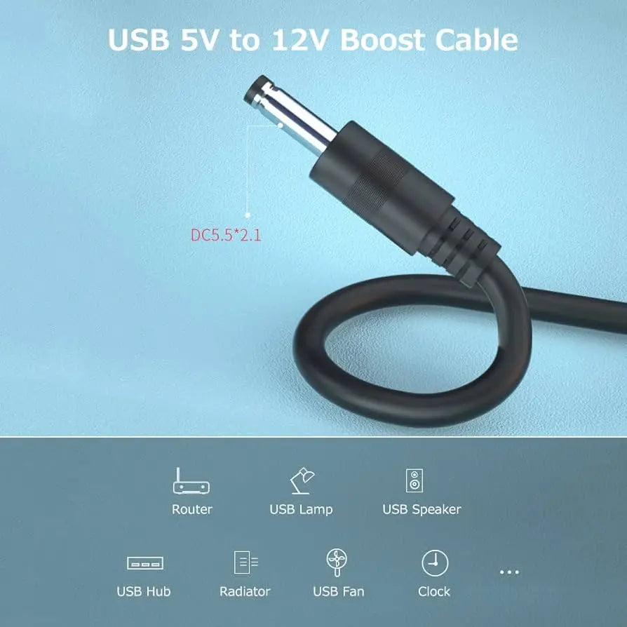 USB DC 5V to 12V Power Cable For Router - TecHub