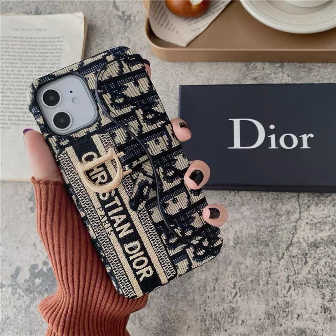 Dior Luxury Designer Inspired Saddle Pattern Case for iPhone 12, 12 Pro, 12 Pro Max - TecHub