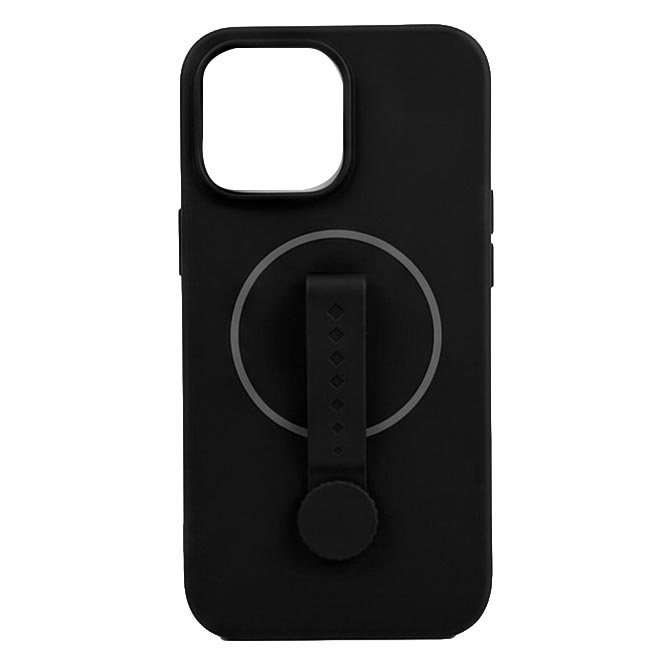 TecHub invisible magnetic liquid silicone rotating wristband case for iPhone 15, showcasing sleek design and secure fit.