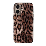 Grey leopard print TecHub iPhone 16 phone case with trendy fashion design, showcasing the stylish animal print pattern.
