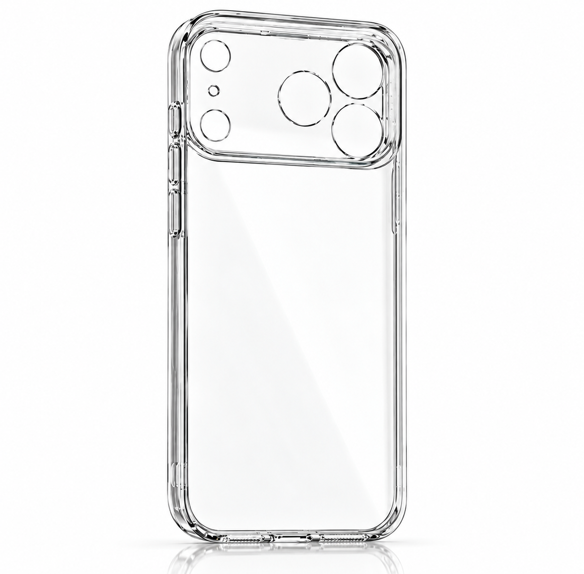 Clear TecHub Tadamall TPU+PC case for iPhone 17/18 Pro showing transparent design and slim fit protection.