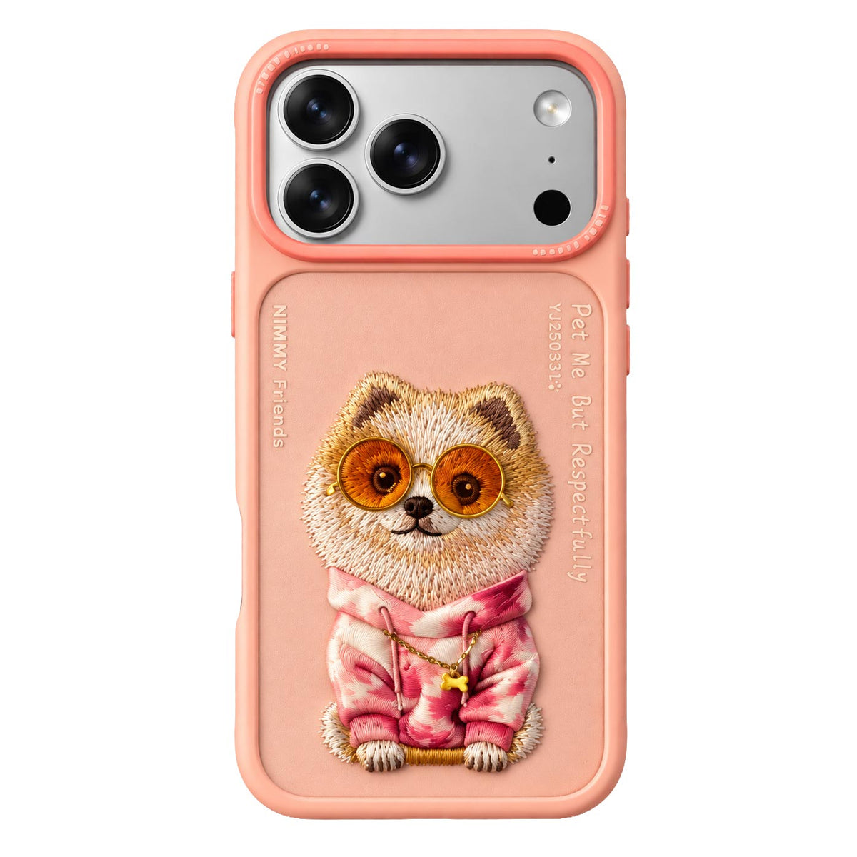 Nimmy Premium Friends TecHub shockproof iPhone 17/18 Pro Max case with 3D black bulldog design and MagSafe compatibility.