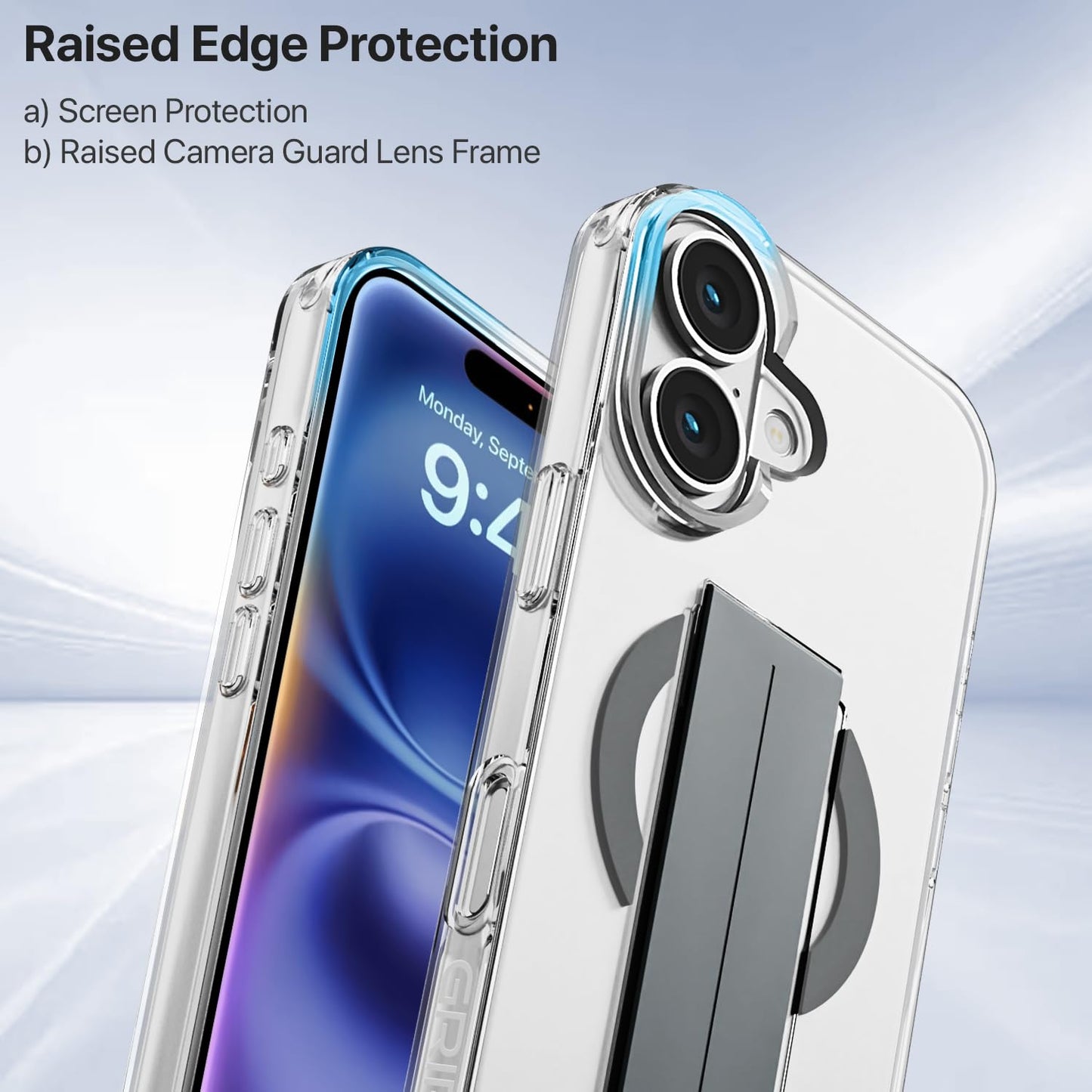 Acrylic TPU MagSafe with Holder Case for iPhone 16