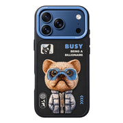 TecHub Nimmy Premium Friends iPhone 17/18 Pro Max case featuring a black bulldog design, shockproof full protection, and MagSafe compatibility.
