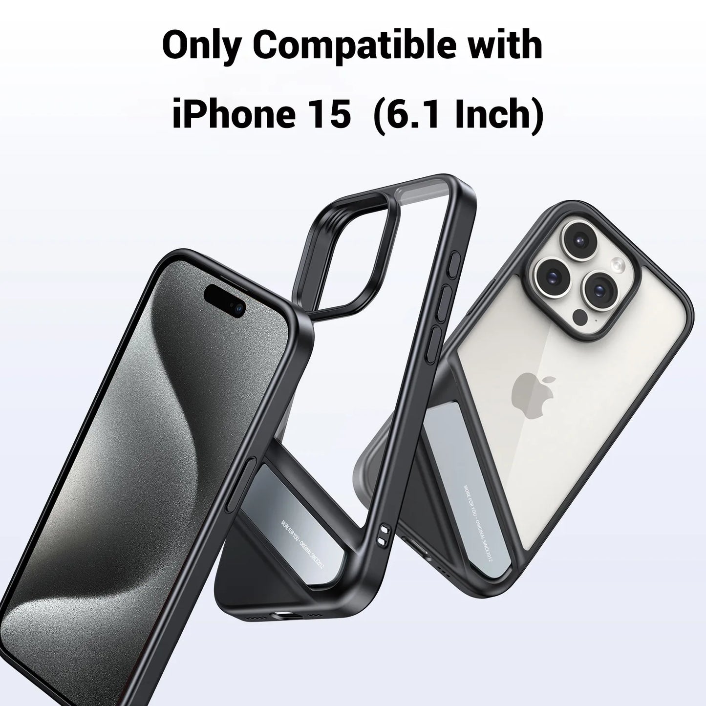 UGREEN Kickstand Protective Case for iPhone 15 Pro Max - Clear Black