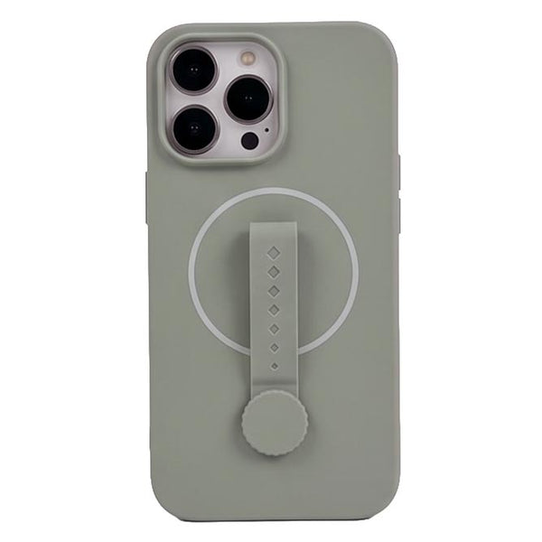 Invisible Magnetic Liquid Silicone Rotating Wristband Case for iPhone 15 Pro Max