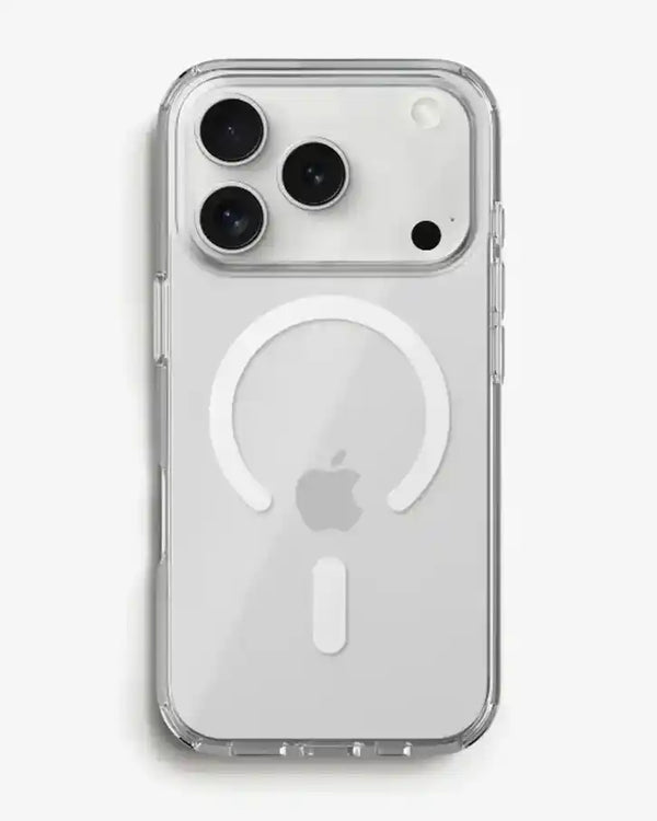TecHub Lanex Crystal Clear MagSafe Case for iPhone 17 Pro Max showing transparent design and precise cutouts for charging and camera.