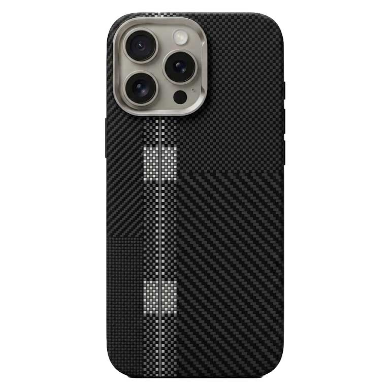 TecHub FreeAir MagSafe iPhone 16 Pro Max case with carbon fiber design in grey and black, showcasing sleek protective phone cover.