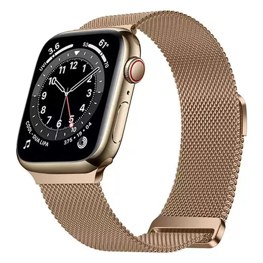 Magnetic Mesh Metal Band Compatible with Apple Watch 38/40/41/42/44/45 mm - Rose Gold - TecHub