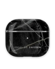 Ideal of Sweden Black Thunder Marble AirPods Pro 1/2 case with sleek black and marble design, protecting wireless earbuds.