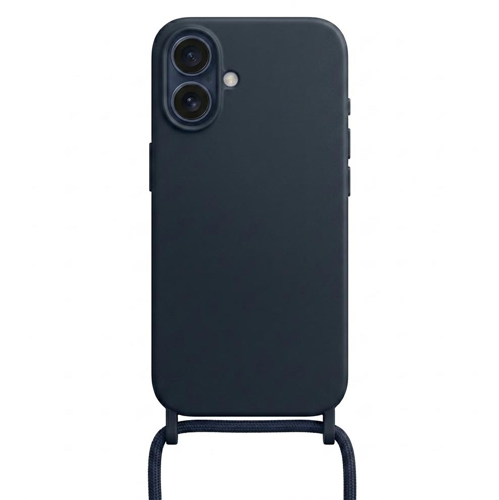 TecHub fashion crossbody silicone case with shoulder strap for iPhone 16, soft material and stylish design.