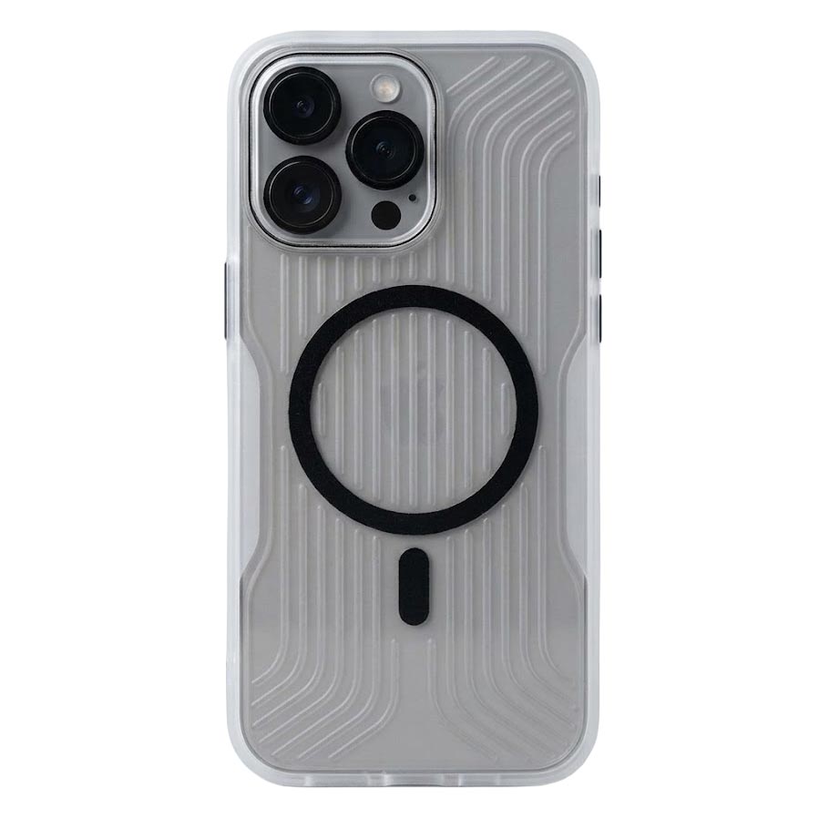 TecHub soft striped corrugated MagSafe case for iPhone 14 Pro Max, showcasing colorful textured design and precise camera cutout.