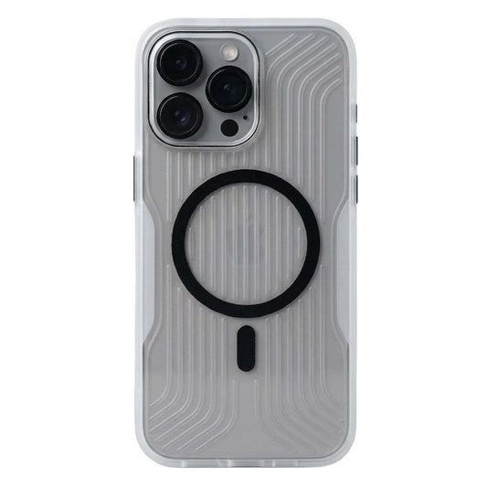 TecHub soft striped corrugated MagSafe case for iPhone 14 Pro Max, showcasing colorful textured design and precise camera cutout.